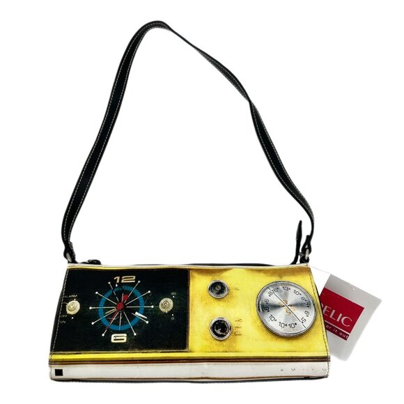 Relic Black Yellow Radio Mini Shoulder Bag | Faux Leather - Picture 1 of 12